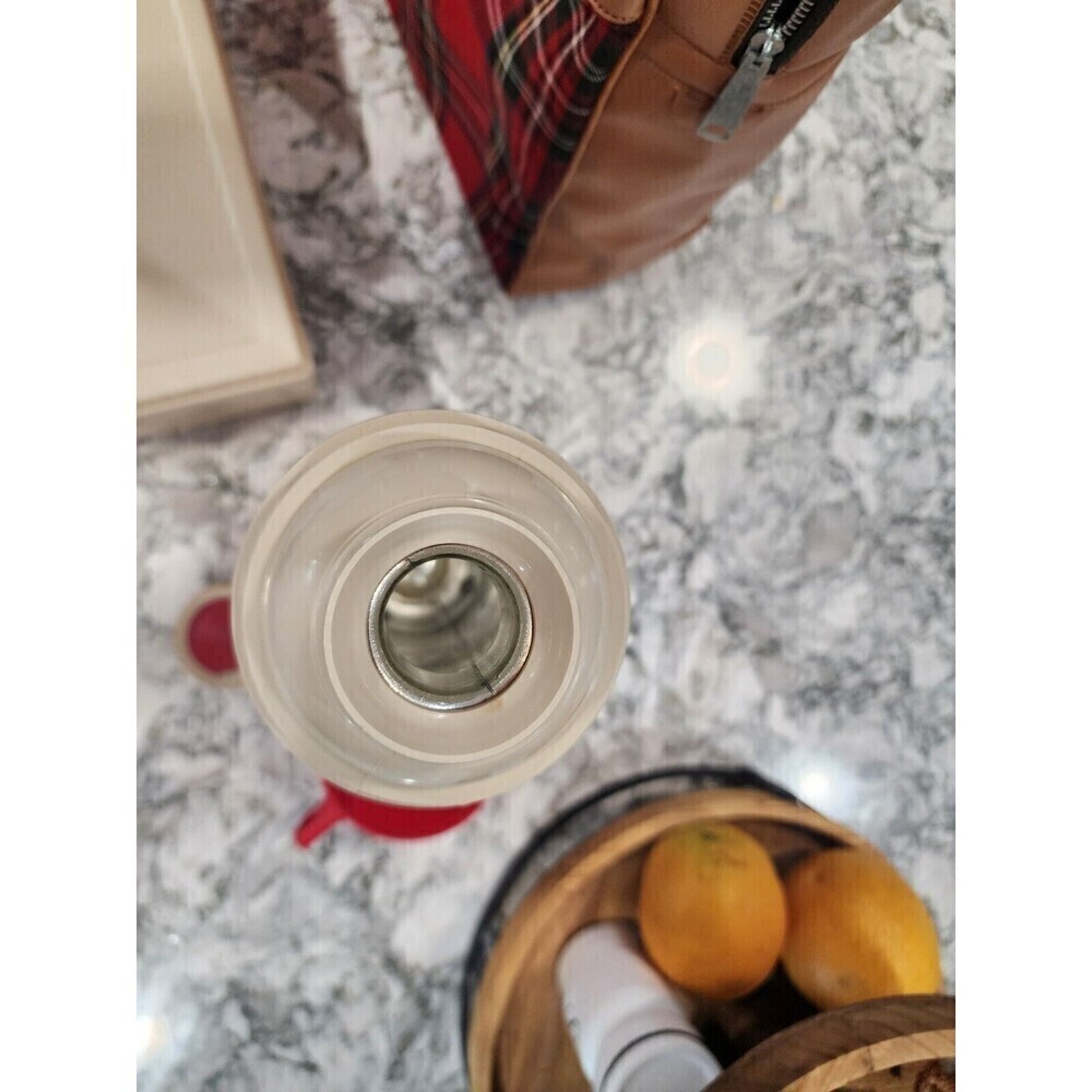 Vintage Thermos Picnic Set With Red Plaid Carry Case - 2 Thermos with Lunch Box - Picture 2 of 10